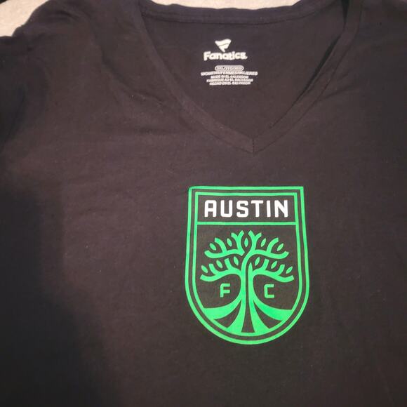Fanatics Branded Black Austin FC soccer team Women's 3XL V-neck t-shirt - Picture 2 of 8